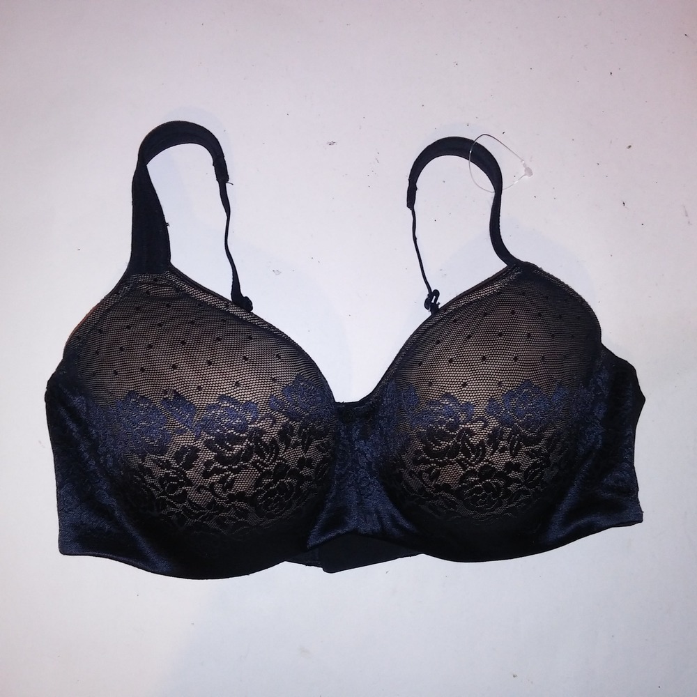 Soma Bra 34DD Stunning Support Balconette Black Lace Underwire